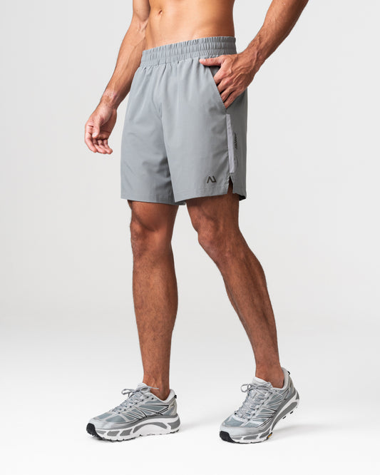 SRG Short in Titanium Grey, front view on model