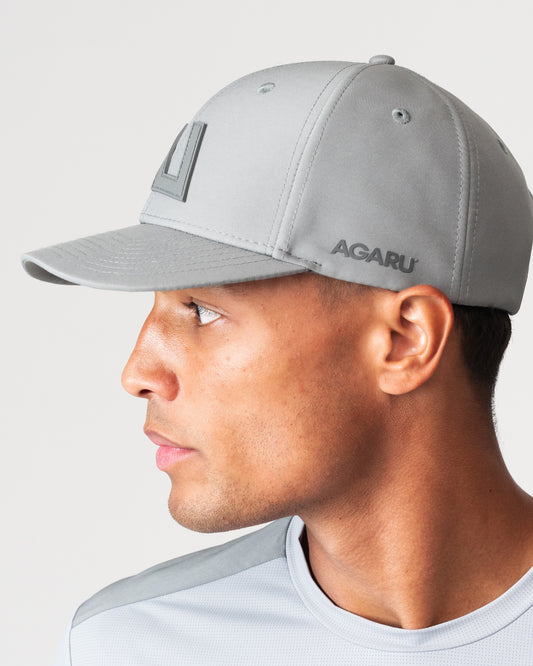 SRG Cap in Titanium Grey, side detail showing AGARU branding