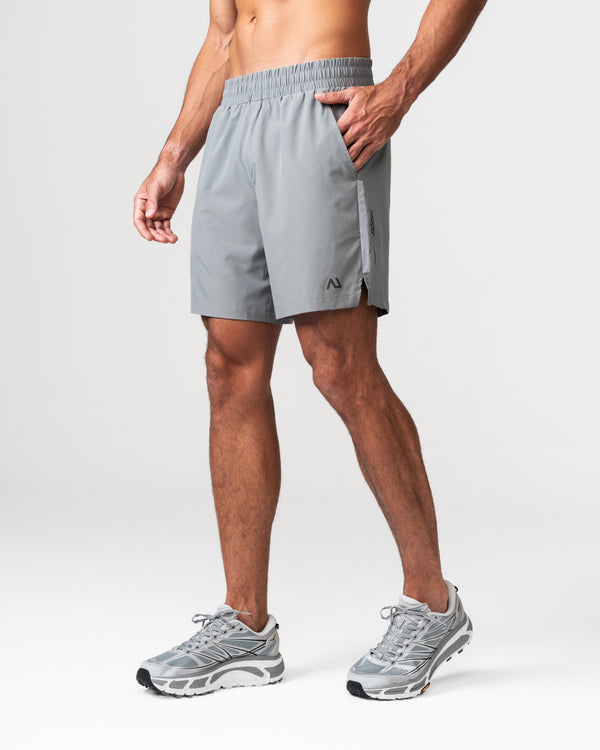 SRG Short in Titanium Grey, front view on model