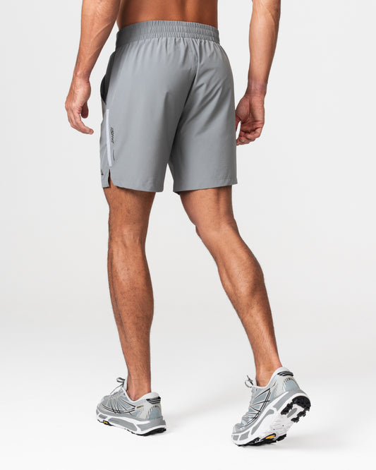 SRG Short in Titanium Grey, back view on model
