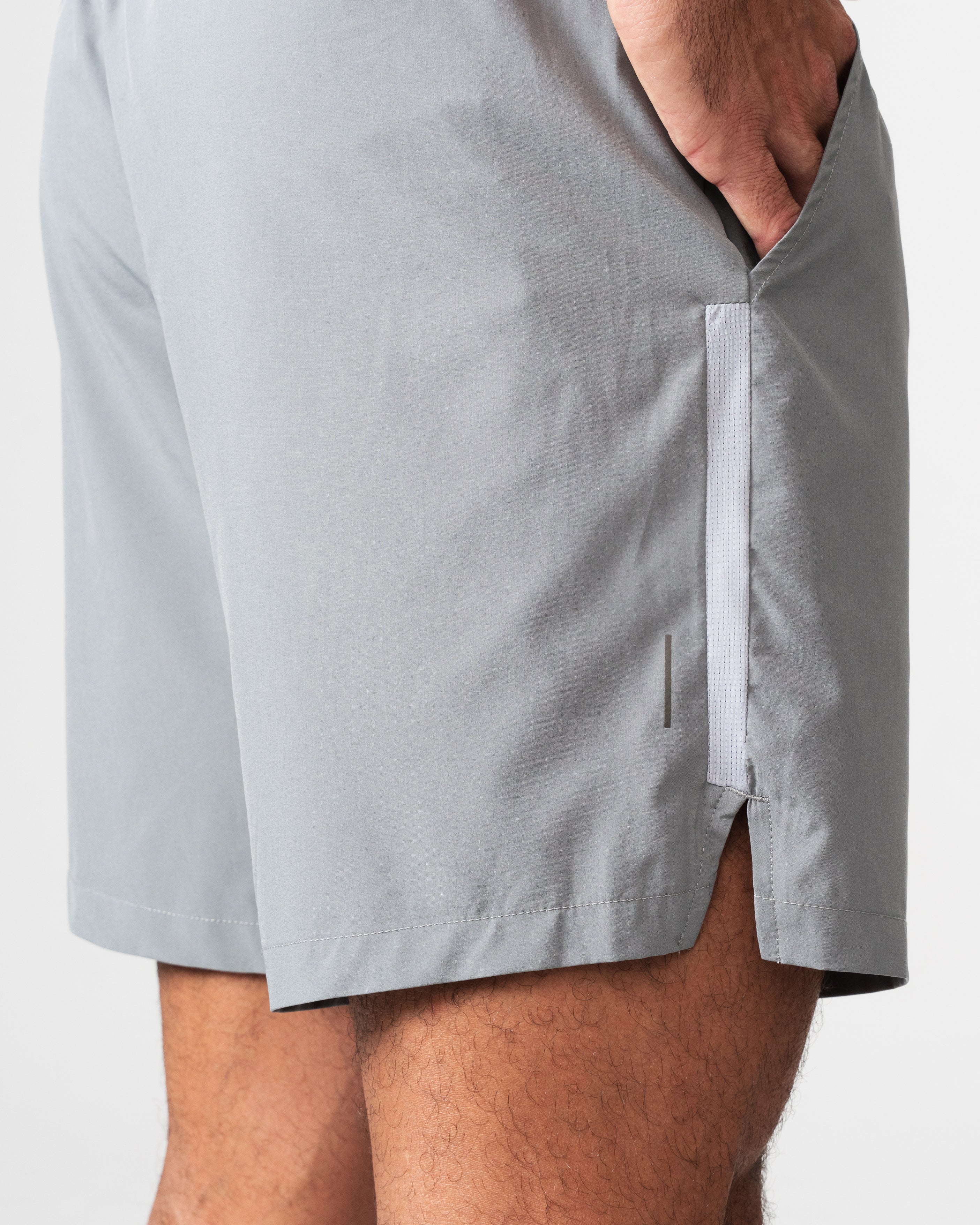 SRG Short in Titanium Grey, close-up of zip pocket
