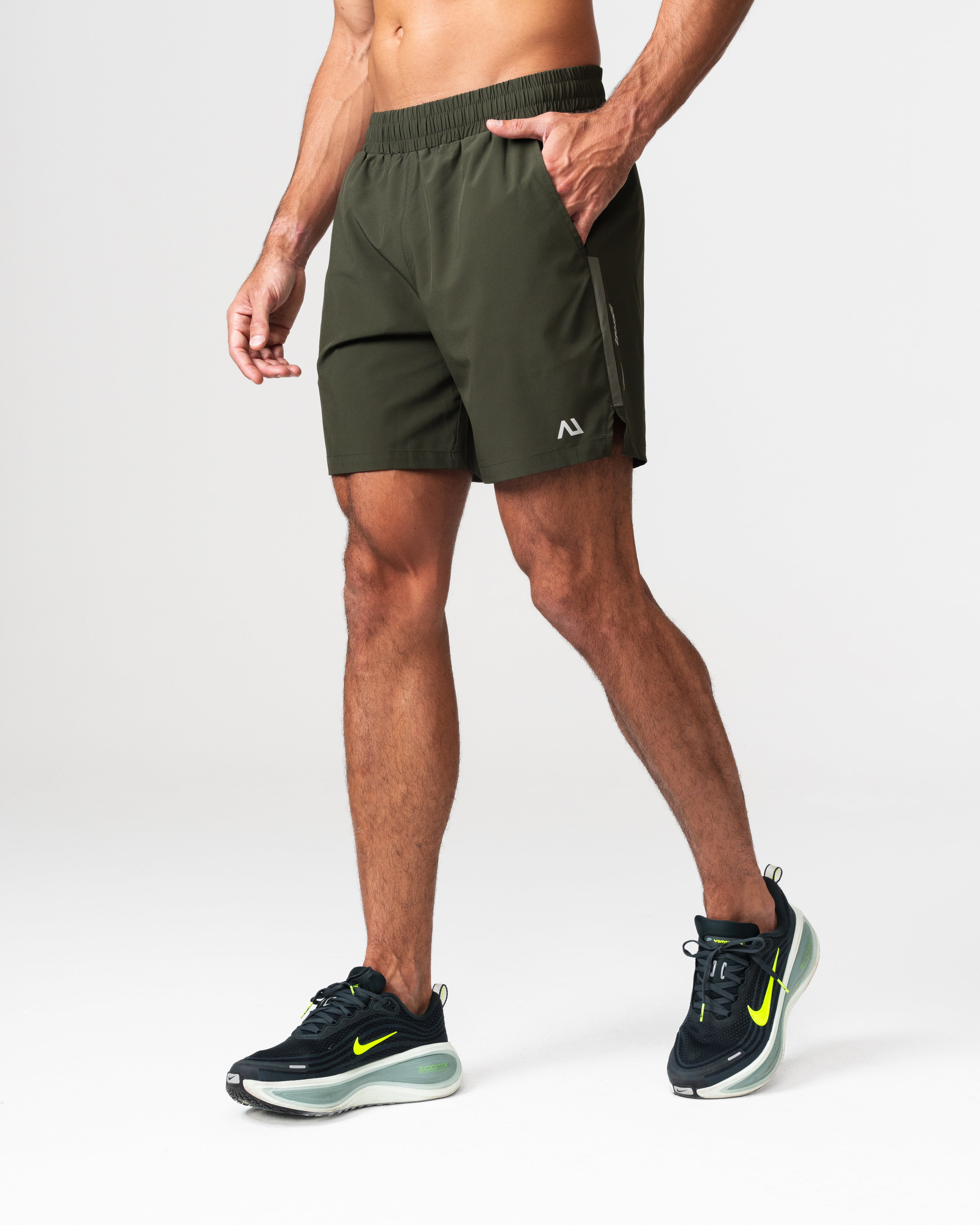 SRG Twin Set in Deep Olive, front view on model