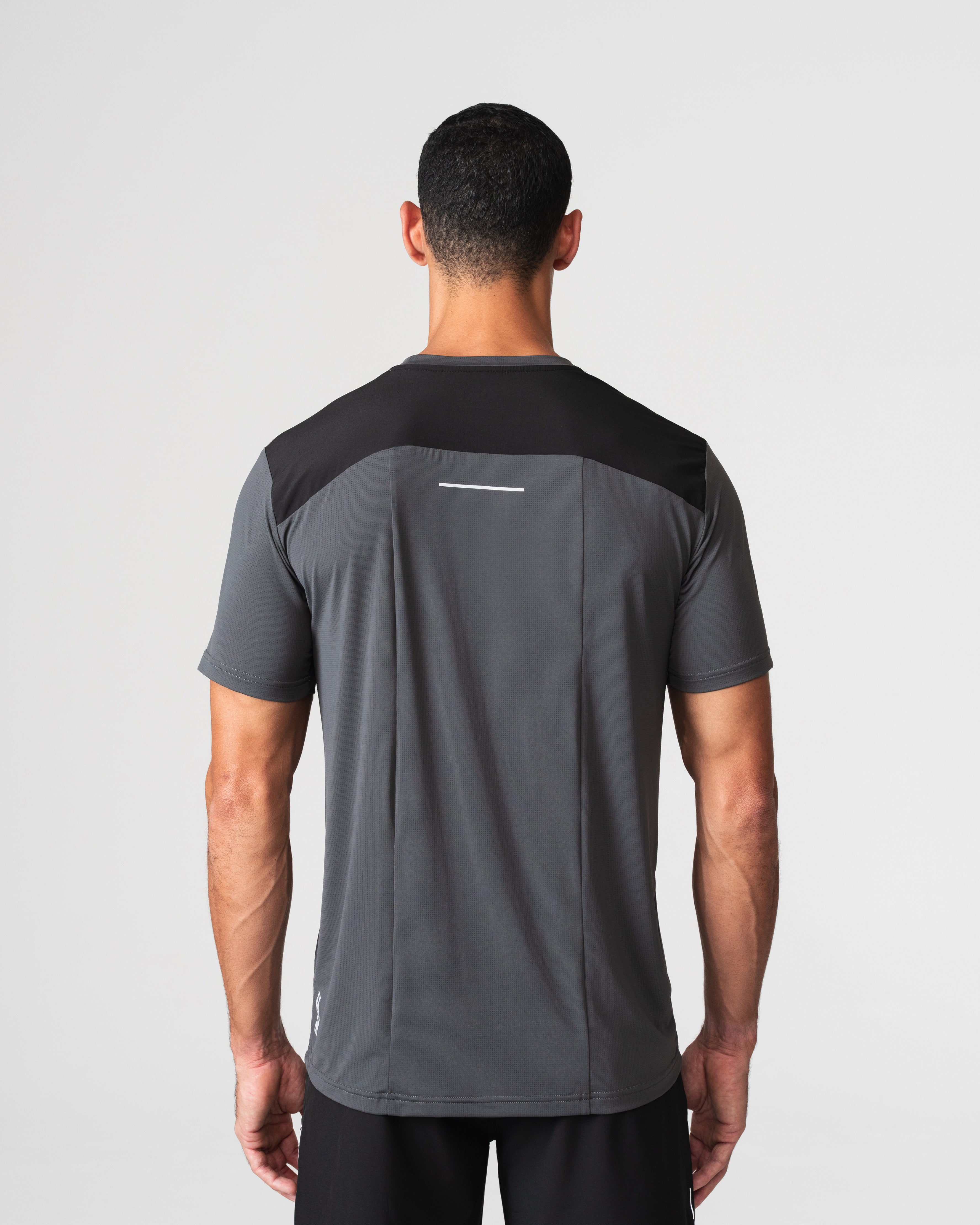 SRG T-Shirt in Carbon Black, back view on model